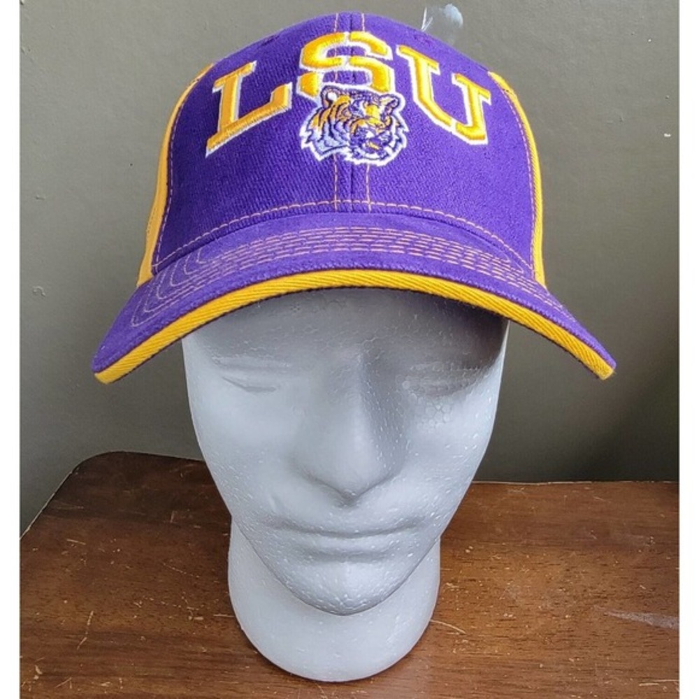 Captivating Headgear NCAA LSU Tigers Baseball Cap Hat Purple Strapback New